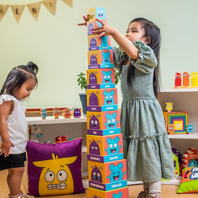 Open The Joy - Tower of Emotions: Kids Emotional Intelligence Building Game, Mindfulness Activities, and Stress Relief Techniques for Ages 4 and Up