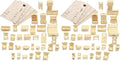 LOVEINUSA DIY Wooden Dollhouse Furniture Set, 3D Puzzle Miniature Room Accessories, Natural Wood (Pack of 2)