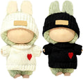 2 Sets for Clothes 17cm/15cm Outfits (4 Pieces) Accessories Handcrafted Crochet Doll Clothes for Fashion Designer Ropa Collection with Hats & Sweater Black&White