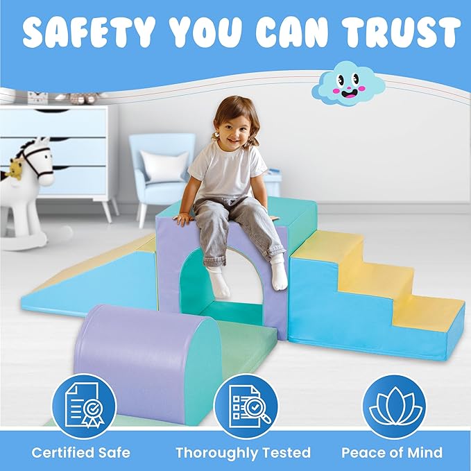 New Bounce Toddler Climbing Toys - Soft Play Set for Kids - Foam Climbing Blocks - Safe Soft Gym Equipment - Great for All Ages