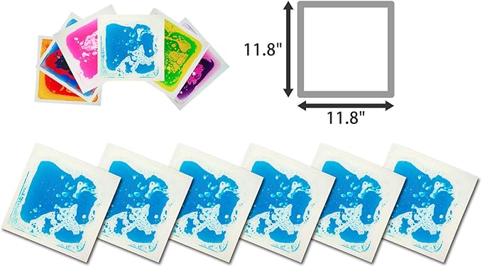 Art3d 1-Pack Fancy Floor Tile for Kids Room Liquid Encased Floor Tile, 11.8" x 11.8" Blue