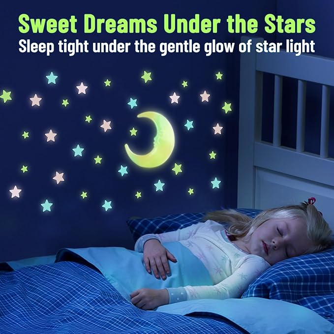 302 Pcs Glow in The Dark Stars Stickers for Ceiling Colorful Luminous Ceiling Stars Glow in The Dark,Adhesive Star Stickers Wall Decor,Perfect for Kids Room,Birthday Gifts Christmas Stocking Stuffers