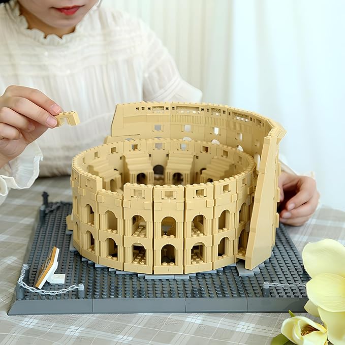 Roman Colosseum Architecture Model Building Block Sets The Office Landmarks Skyline Set Toys Collection for Adults Kids 1756 Pieces