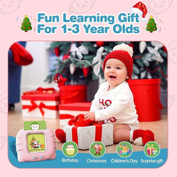 Toddler Girls Toys Talking Flash Cards-296 Sight Words, Educational Toys for 1 2 3 4 Year Old, Speech Therapy&Autism Learning Materials, Toddler Girlt Birthday Gift with Durable Cards
