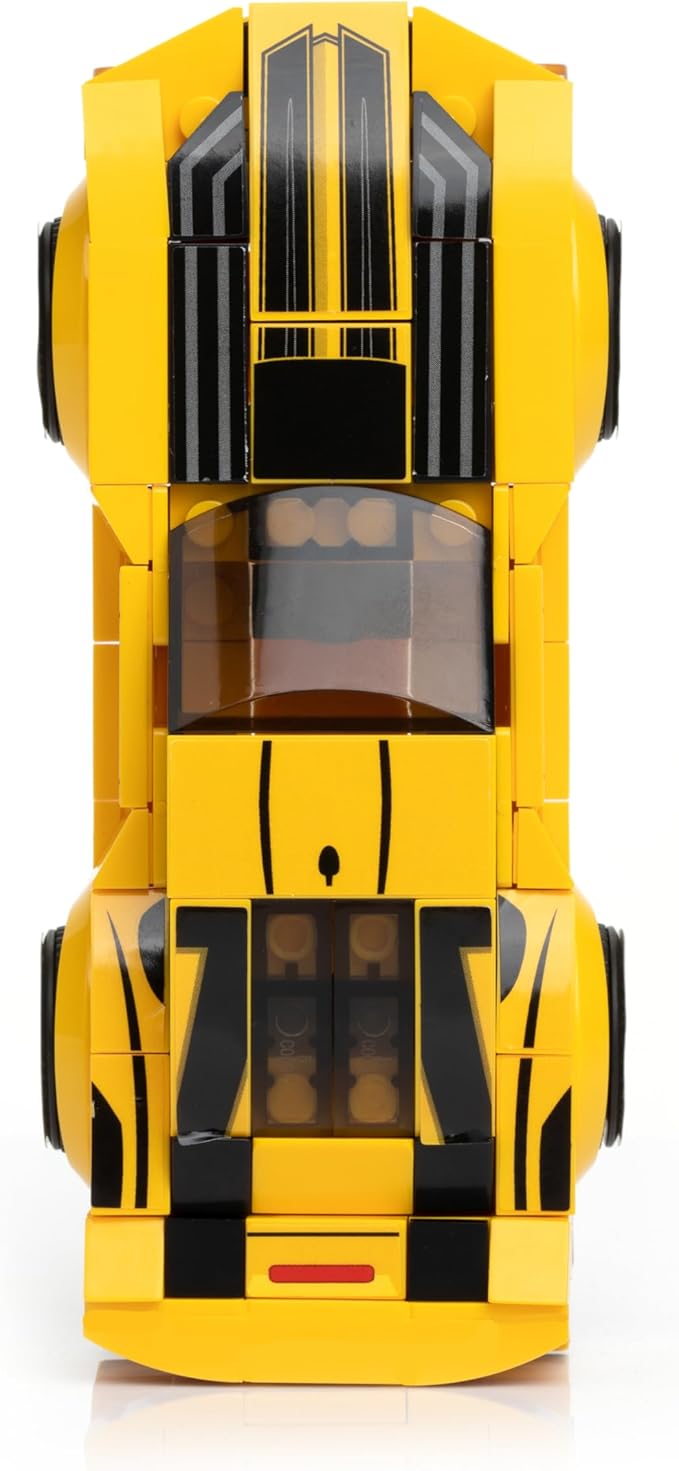 Block Builder Racing Car Building Block Set. Racing Car Building Blocks for Kids and Adults (Yellow)