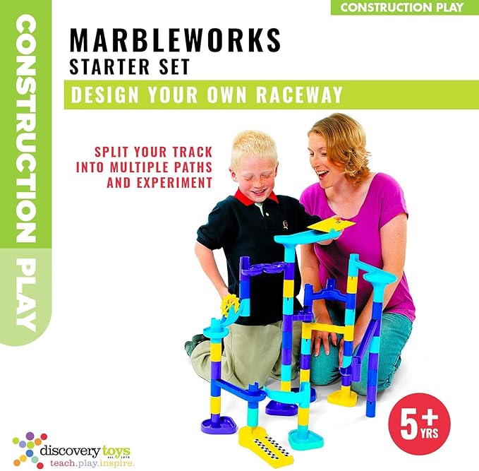 Discovery Toys MARBLEWORKS Marble Run Starter | Kid-Powered Learning | STEM Educational Building Block Toy Learning & Childhood Development 5 Years Old and Up