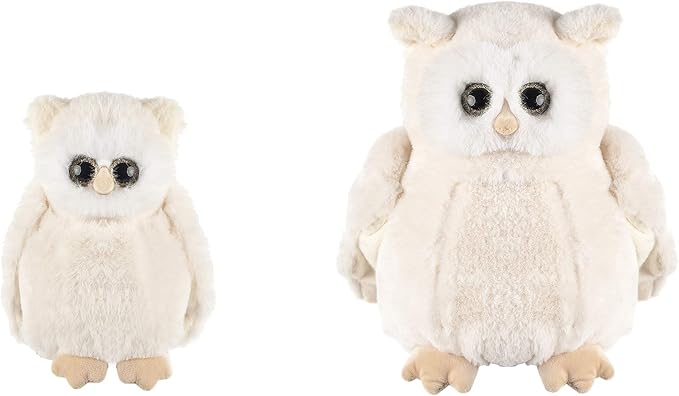 dilly dudu 10inches Snowy owl Stuffed Animal Plush,Plush Toy,Gifts for Kids(White)