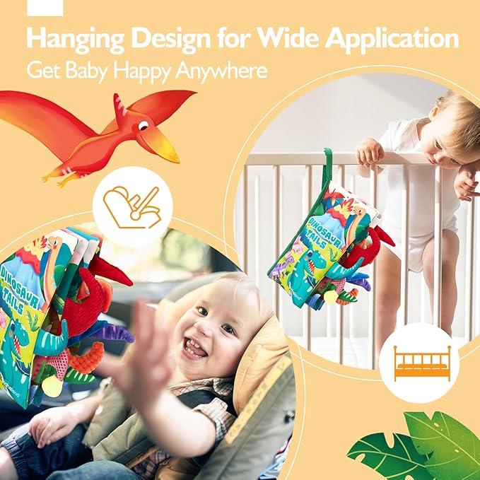 hahaland Baby Books 0-6 Months,Infant Tummy Time Toy Sensory Toys 6 to 12 Months Touch Feel Book Gifts for Boy Girl 0-3 Month Learning Toy Baby Christmas Birthday Gifts Stocking Stuffers (Single)
