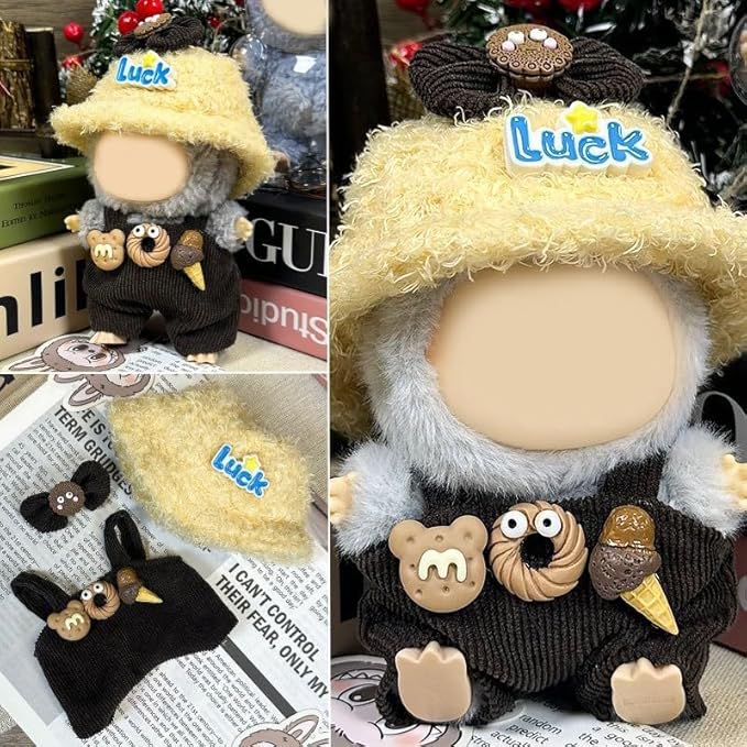 17cm Doll Clothes Set & Outfit - Cuddly Fashion Dresses with Accessories, Luxury Chic Doll Clothing & Plush Pullover Hoodie Doll Clothing DIY ,Just Clothes