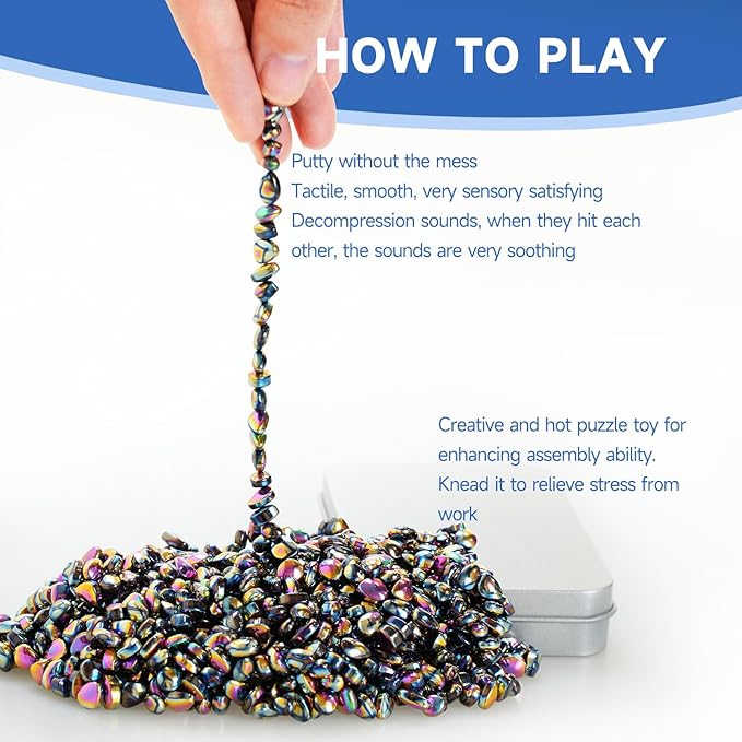 550pcs Ferrite Putty Fidget Toys for Adults Teens - Stress Relief Desk Gadgets with Magnetic Beads, Professional Sensory Toys for Office Anxiety & Focus, Stocking Stuffers for Men Women