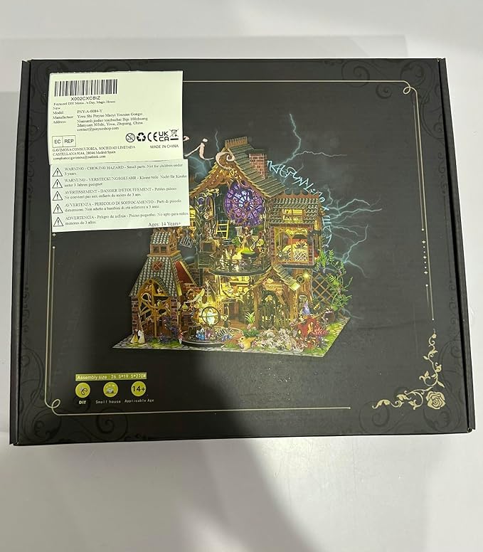Miniature House Kit, Tiny House Kit with Light, DIY Mini House Building Kits for Adults to Building, Unique Gift for Birthday Christmas, Magic House