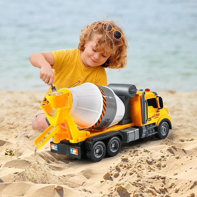 Toddler Trucks Toys,Big Cement Mixer Toy Truck with Lights and Sounds,Truck Vehicle Boy Toy for 3 4 5 6 Year Old,Christmas Birthday Gifts for Boys & Girls