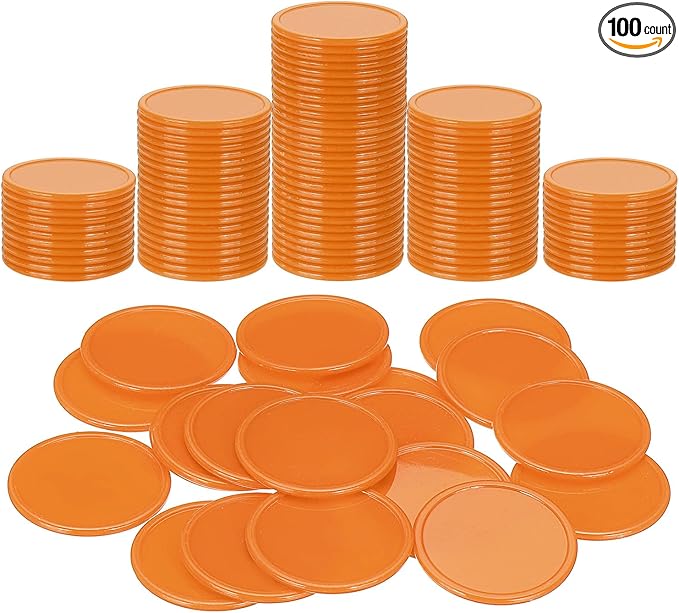 uxcell Plastic Poker Chips, Learning Counters Counting Counters Disks Markers Opaque Game Tokens for Game Play Math Counting