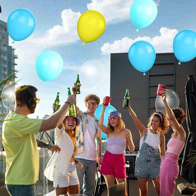 Teal and Yellow Balloons,Party Decorations,Clear Balloon Yellow Blue Teal Clear Balloon for Boy Girls Birthday Baby Shower Party Supplies