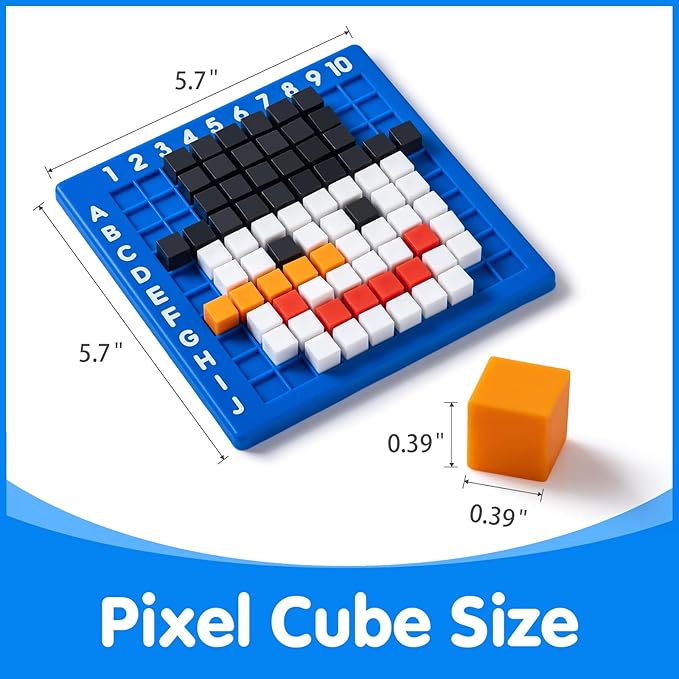 Pixel Art Creator – 400 Hard Plastic Cubes - STEM Toy for 5+ Year Olds, Fine Motor Skills Game & Kinder Classroom Must-Have