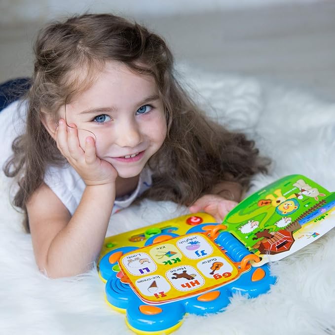 KiddoLab Words and ABC Learning for Toddlers 1-3 Years Old with Chapa The Lion Alphabet Book - Interactive Sound Book with Melodies, Fun Sounds & Light for Early Education and Development