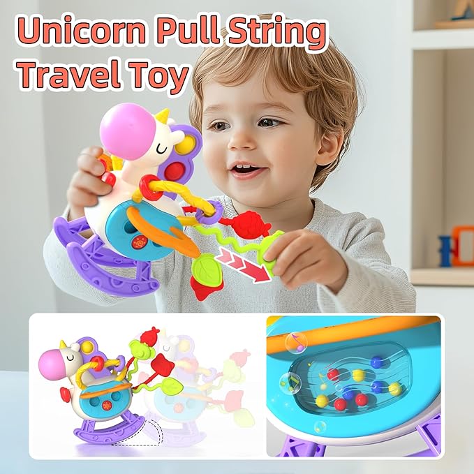 4 in 1 Baby Toys for 6-12 Months, Infant Sensory & Stacking for 1 Year Old, Dinosaur Busy Cube Toys for Babies 6-9-12 Months, Piano Xylophone Musical Travel Toy, Christmas Birthday Gifts for Toddler
