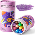 Jar Melo Glitter Crayons for Toddlers 1-3, Non-Toxic Washable Crayons for Kids, Ultra-Silky and Twist, Ideal Coloring Gift for Boys and Girls, 12 Colors