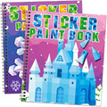 Omgouue 2PCS Winter Wonderland Crafts for Kids Ages 4-8 Christmas Sticker Paint Books Includes Elf Penguins Snowman and More Designs Gift Party Create 20 Pictures Sticker Sheets are Separate