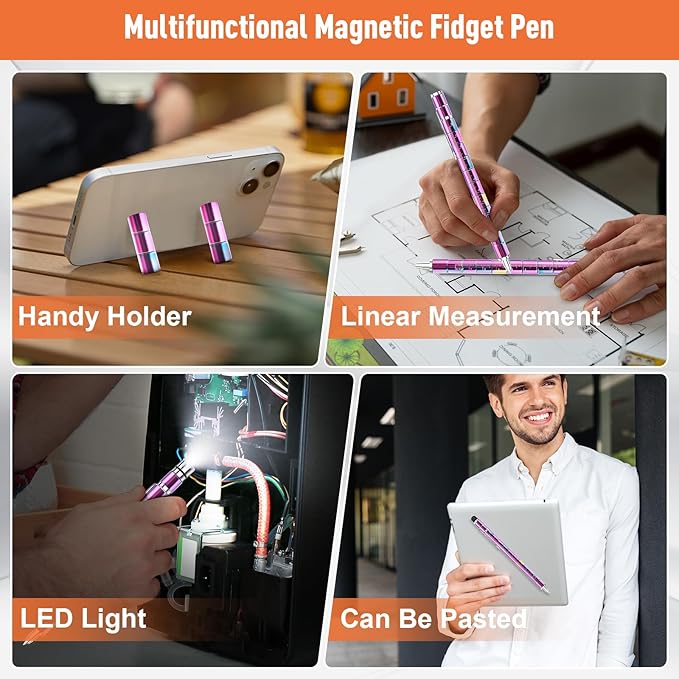Gifts for Men Fidget Pen, Stocking Stuffers for Teen Girls Boys, White Elephant Gifts for Adults, Anniversary Birthday Gift for Men Him Teenage Boys Girls, Mens Gift for Christmas Multifunction Pen