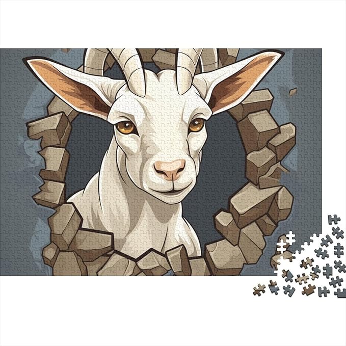 Sheep for Adults Fun 500 Pieces 3D Animal Thickened Wooden Jigsaw Puzzle Toy Intellectual Game Stress Relief Toy Education Game Home Decoration Challenge Educational 500pcs (52x38cm)