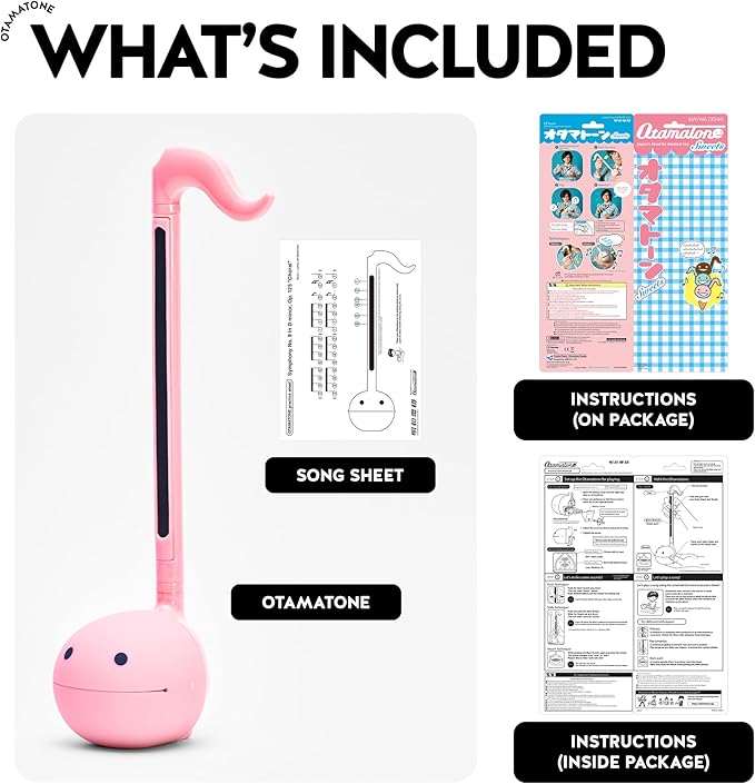 Otamatone Japanese Electronic Musical Instrument Portable Music Synthesizer from Japan by Maywa Denki Studio Award Winning, Educational Fun Gift for Children, Teen & Adults - Strawberry