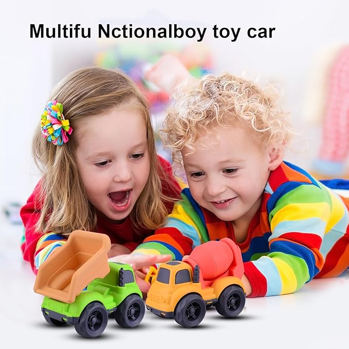 Dump Truck Toys for 3 Year Old Boys, BPA Free, Phthalates Free, PVC, Dump Truck, Mixer Cement, Easter Christmas Birthday Gifts for 2 3 4 Year Boy Girl. Dishwasher Safe,Recycled Plastic (green)