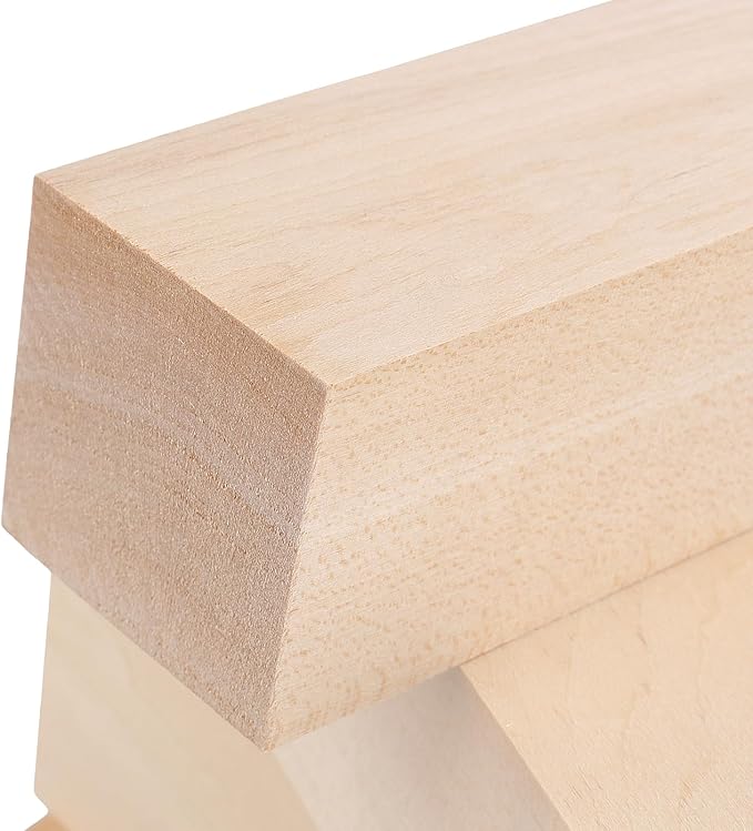 SINJEUN 20 PCS 6 x 2 x 2 Inch Basswood Carving Blocks, Natural Whittling Wood Blocks, Smooth Wooden Craft Blocks Ideal for Beginners and Artists