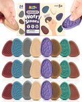 Fidget Toys Adults Sensory Stone: 24 Pack Texture Worry Stone for Kids Calming - Sensory Autism Toys for Anxiety Relief - Quiet Small Fidgets for Classroom Prizes