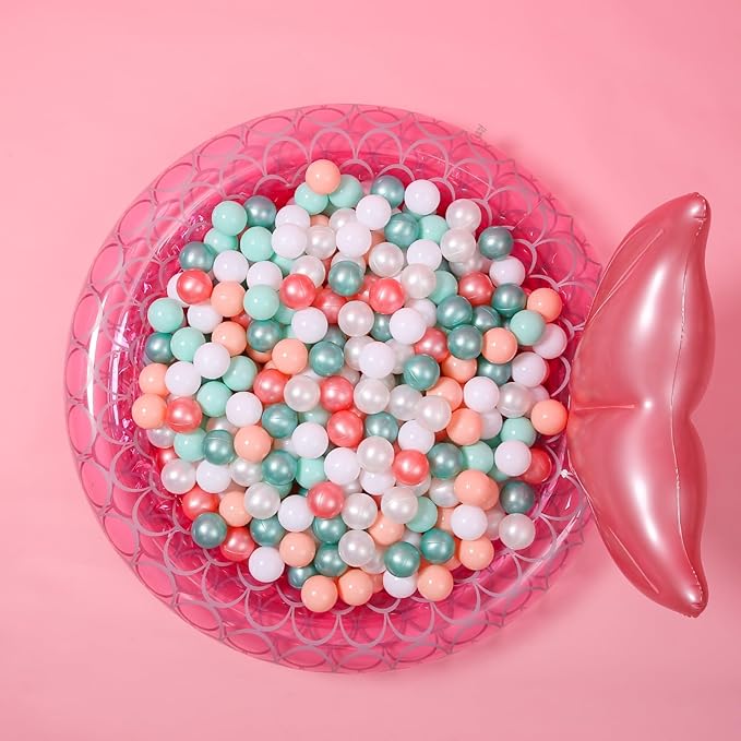 GOGOSO Ball Pit Balls for Toddlers Phthalate-Free BPA-Free Non-Toxic Crush Proof Soft Plastic Play Balls Baby Kids Shape Tent Pool Playhouse Playpen Party Decor,Pink Green White,100PCS