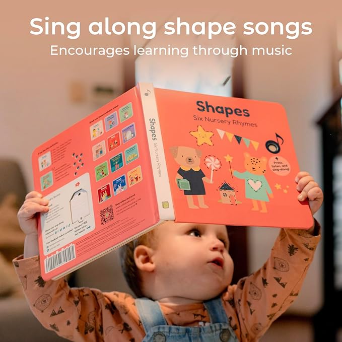 Cali's Books Shapes Book for Toddlers 1-3 - Musical Books for Kids, Interactive Talking Baby Sound Book, Educational Song Learning Toys, Sing and Learn Music Toy for Babies