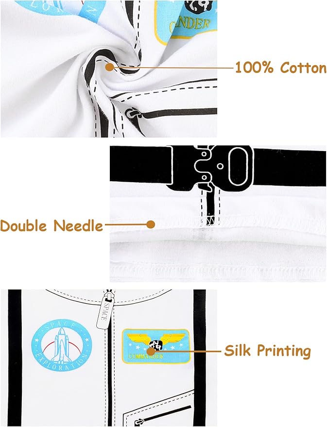 A&J DESIGN Pure Cotton Printed Pjs for 2-14 Years Kids, 2-Piece Long-Sleeved Pajamas Set