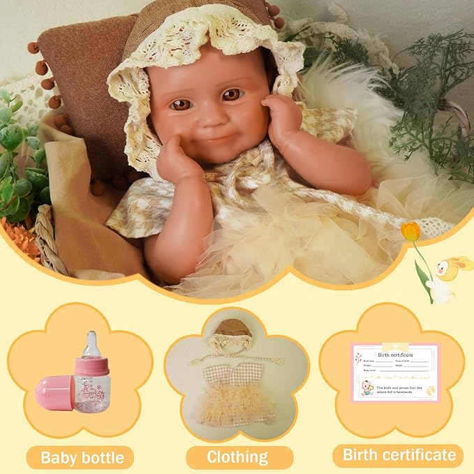 Reborn Baby Dolls Silicone Full Body 18.1in Weighted Real Life Open-Eyes Girl Dolls Lifelike Newborn Baby Soft Body Flexible Limbs Not Vinyl