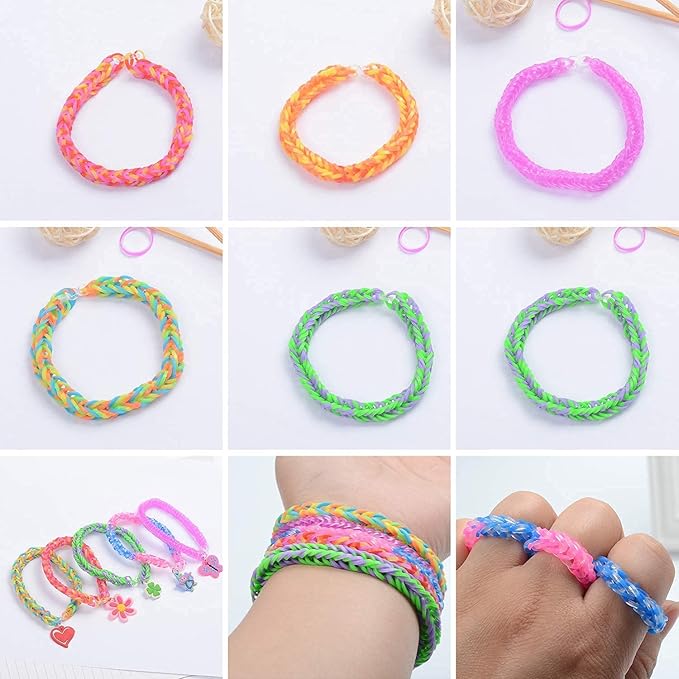 DDCOWP 2500+ Rubber Band Bracelet Kit, Loom Bracelet Making Set for Kids, Refill Loom Set, Friendship Bracelet Creativity Birthday Kit
