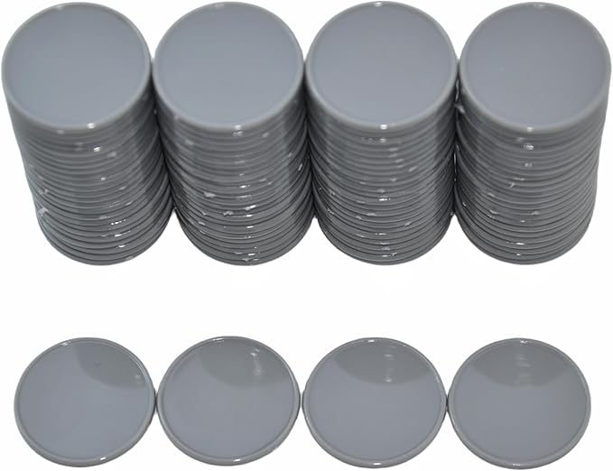 Smartdealspro Set of 100 1 Inch Opaque Plastic Learning Counters Mini Poker Chips Game Tokens with Storage Box (Dark Grey)