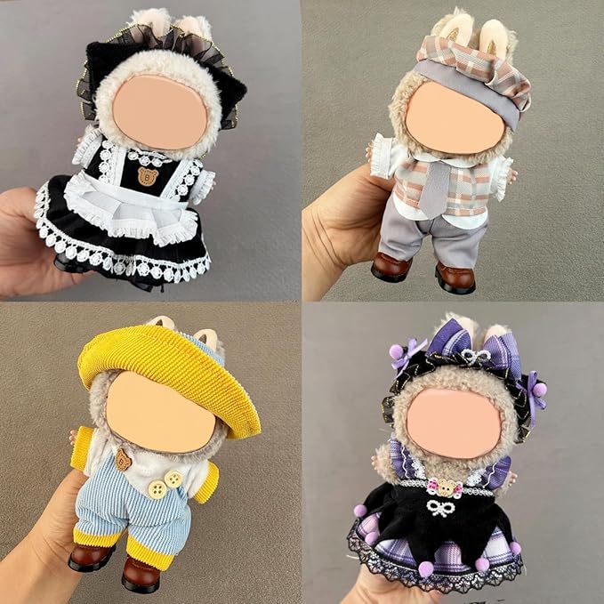 4 Pack—17cm Doll Clothes,Premium Doll Outfit with Accessories,Doll Princess Skirt,Cute Clothes Outfit for 17cm Dolls,End Dolls Fashion Clothing Set(No Dolls and Shoes) (Set Z)