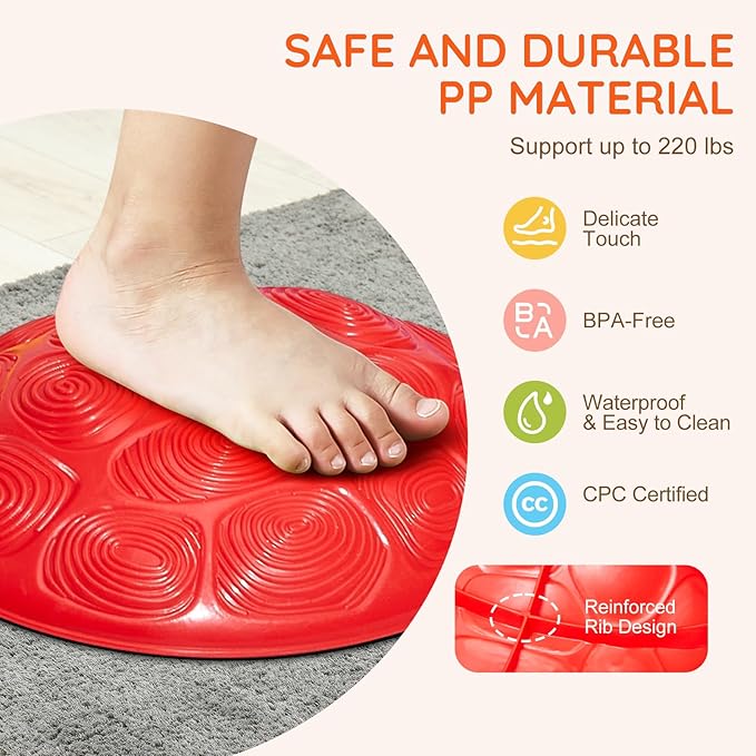 VEVOR Turtle Balance Stepping Stones, 6 PCS, Up to 220 lbs Kids Turtle Jumping Stones Steps Stones, Toddler Obstacle Course Coordination Game Toys Indoor or Outdoor Play for Children Aged 3 4 5 6 7 8+