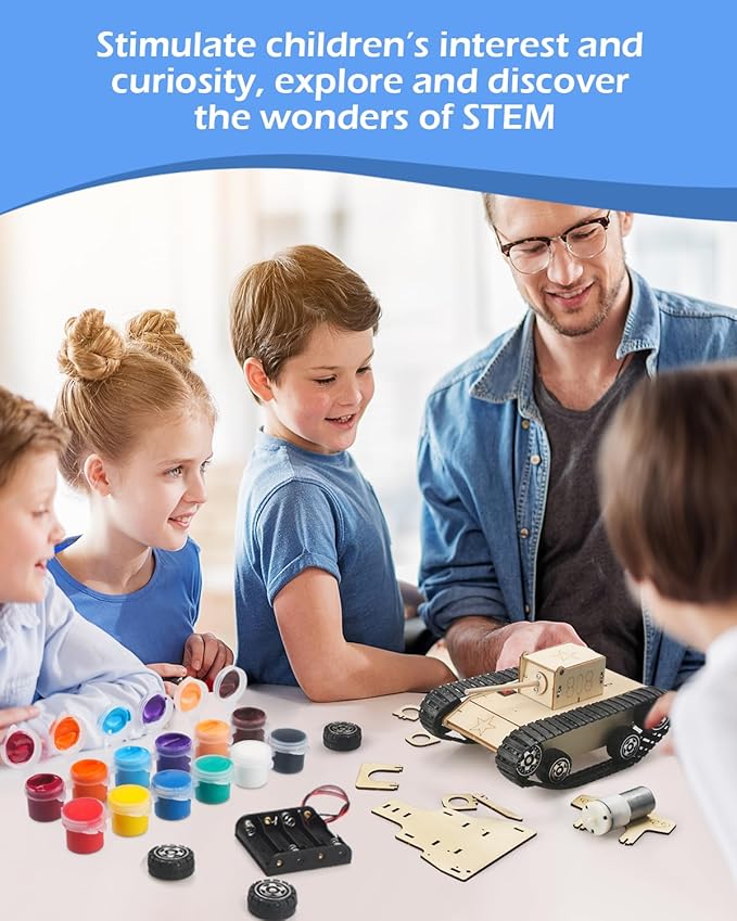 Poraxy STEM Kits for Kids Ages 8-10-12, 6 Set Model Car Kits, 3D Wooden Puzzles, Educational Science Experiment Projects Crafts Kits, Building Toys, Gifts for Boys and Girls 8 9 10 11 12 13 Year Old