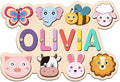 Personalized Name Puzzle for Kids, Customized Wooden Name Animal Puzzle, Baby Gifts, Baby Shower, Montessori Learning Toddler Toys