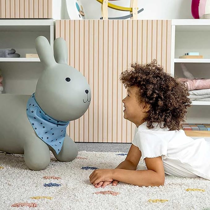 Kindsgut Bouncy Animal Hopper Rabbit for Children, Designed in Germany, Playful and Modern Colors, air Pump Included, Indoors and Outdoors