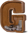 Wooden Letter Piggy Bank for Kids Larger Letter Piggy Bank for Boys and Girls Personalized Piggy Bank Initial Coin Bank Wood Kids Money Bank for Birthday and Festival