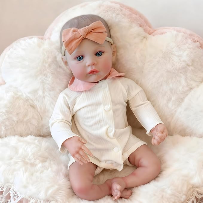 Realistic Reborn Baby Dolls-18 Inch Real Life Baby Dolls Girl Lifelike Baby Doll with Accessories for 3+ Years Old (White)