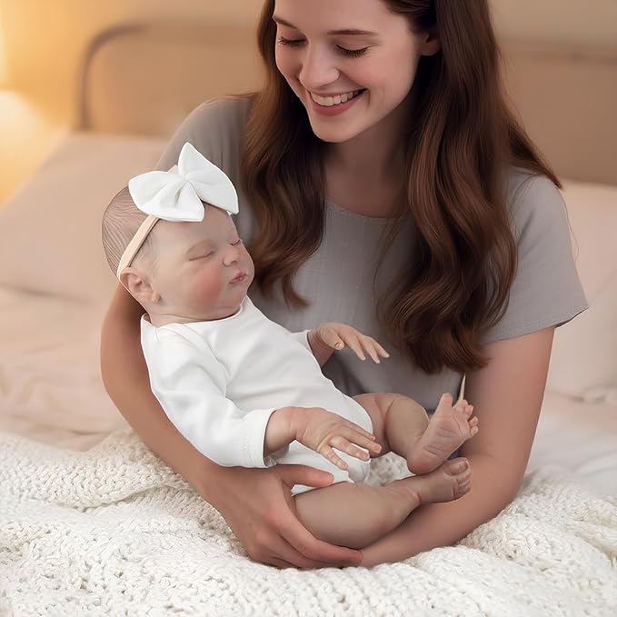 Reborn Baby Dolls - 20 Inch Lifelike Newborn Baby Doll, Realistic Baby Doll with Advanced Painted Veins, Look Real Sleeping Girl Baby with Soft Cloth Body for Kid Age 3+ Laura