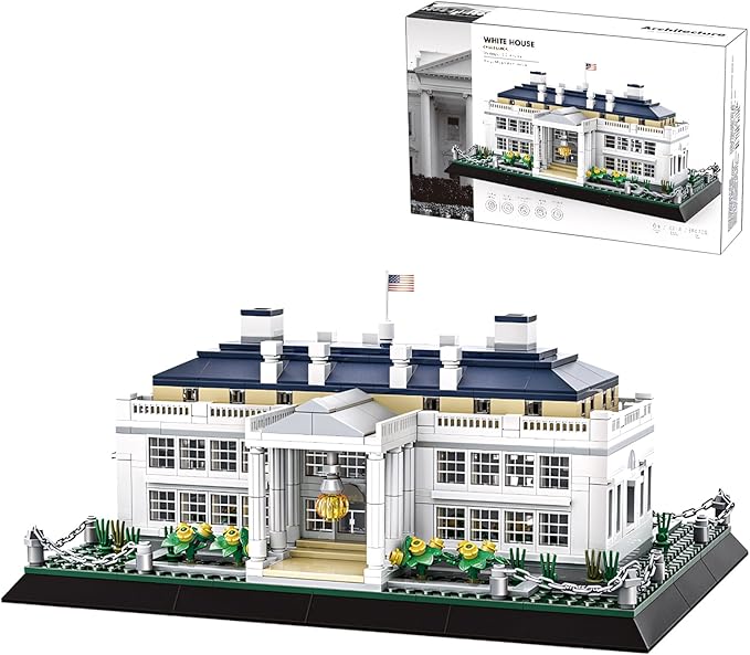 White House Model Building Block Sets Washington DC Architecture Building Kits World Famous Landmark Series Architecture Model Toys Gift for Adults Kids Teens 894 Pieces