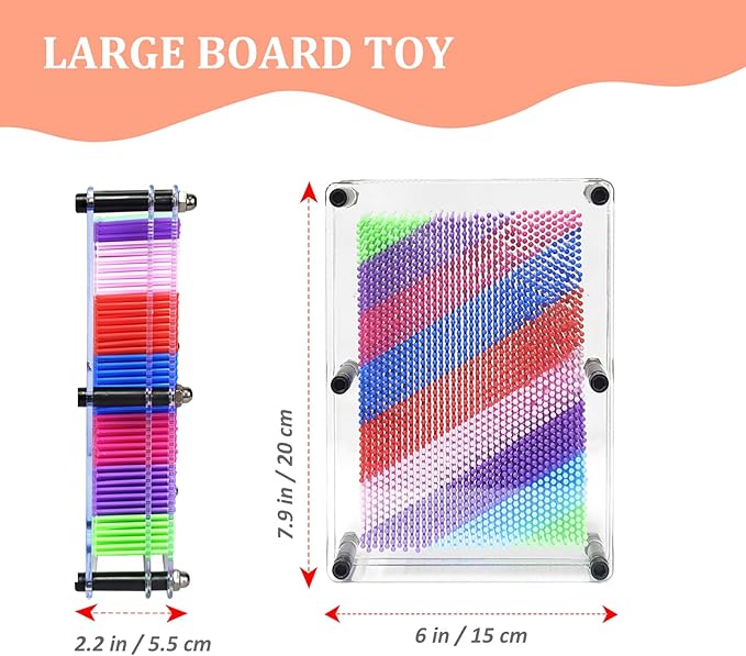 MICKYU Rainbow 3D Pin Art Impression Toy Fidget Sensory Toys for Kids with Autism