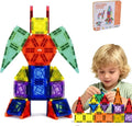 60PCS Mini Magnetic Tiles Building Blocks Set with Portable Iron Case, STEM Travel Toys for Kids Ages 3+, Educational Magnet Construction Puzzles for Boys and Girls,Toddler Puzzle Birthday Gift Toys