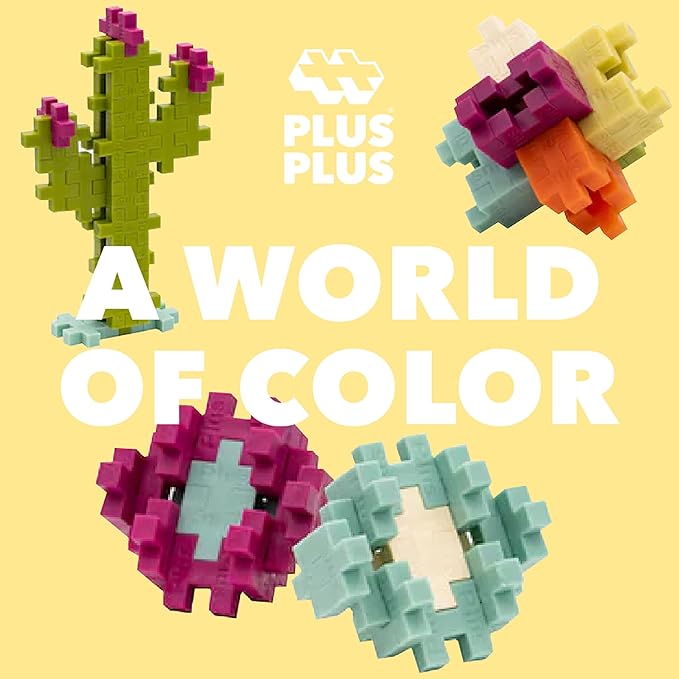 Plus Plus 240 Piece Interlocking Building Blocks for Kids, Open Ended Connecting Toys, Stem Bin Classroom Mini Manipulatives - Botanica Mix Play Tube