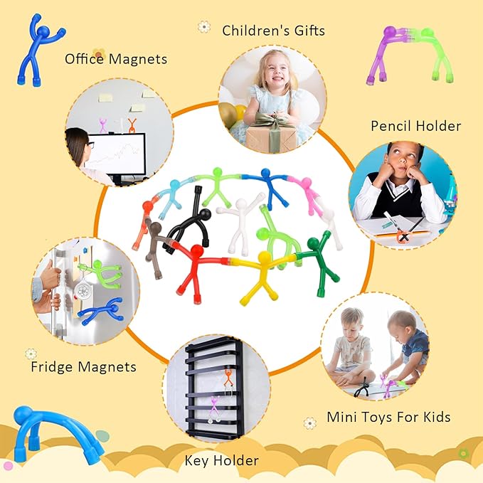 Magnetic Toys,Colourful Travel Toys,Magnetic Men,Magnet People,Fridge Magnets,Magnets for Kids,Whiteboard,Easter,Refrigerator,Office - 30Pack