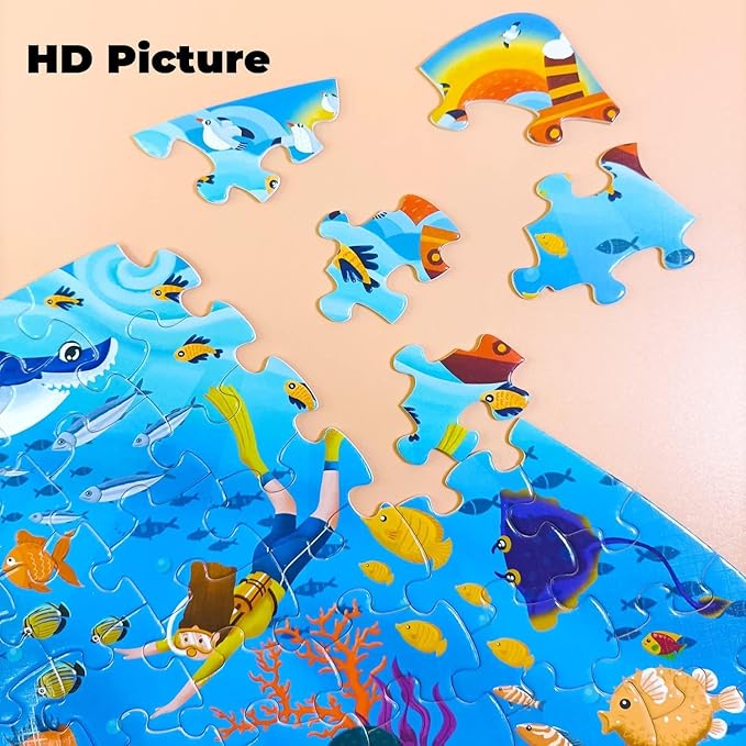 Puzzles for Kids Ages 4-8, 8-10 and Adults 108 Piece Dolphins Animal Shaped Kids Puzzles Jigsaw Puzzles Educational Learning Toys for Kid Boys Girls Ages 4 6 7 8 Halloween