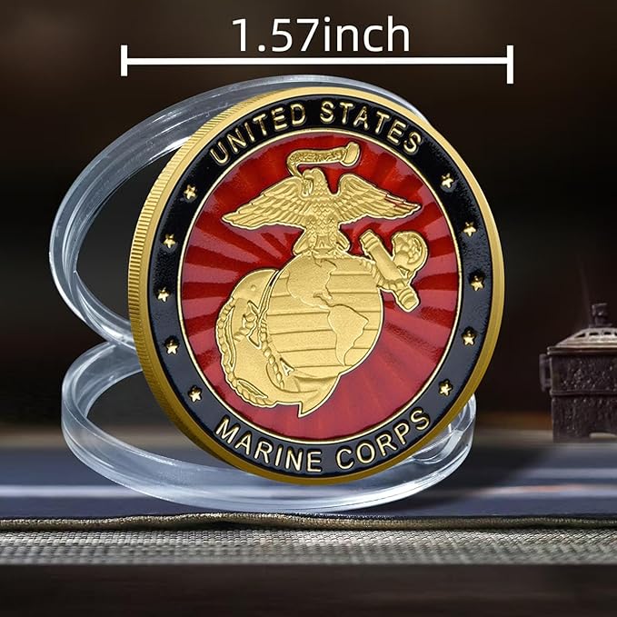 USMC Anniversary Challenge Coin - Marine Corps Commemorative Coin - Eagle Globe Anchor Design - Limited Edition Collectible - United States Marine Corps Veteran Gift